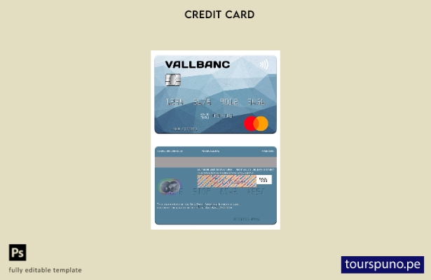 Plantilla mastercard Andorra Vall Banc lista para imprimir